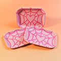 Metal Pink Spiderweb Heart Rolling Tray