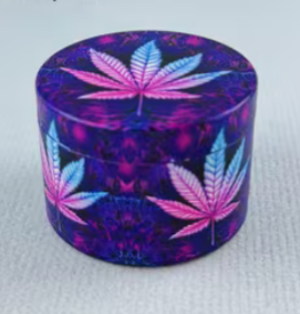 Metal 4 Layer Purple Leaf Herb Grinder 50mm