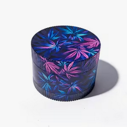 4 Layer Plastic & Metal Purple Leaf Herb Grinder 50mm
